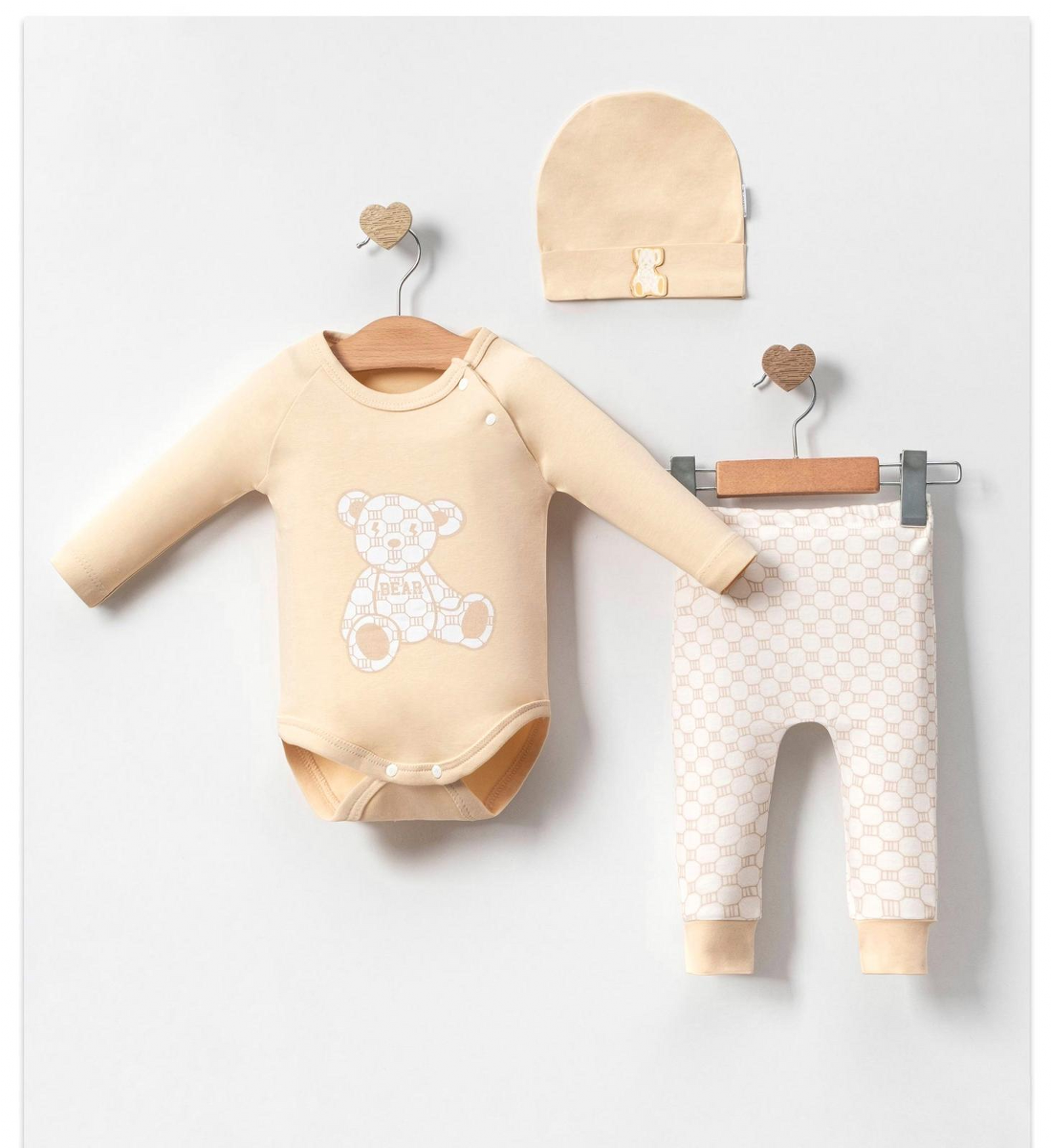 BEAR BASKILI 3LÜ TAKIM 6-18  AY