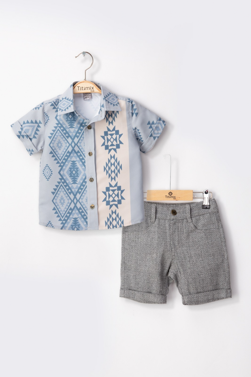 KİLİM DESENLİ İKİLİ TAKIM 6-18  AY