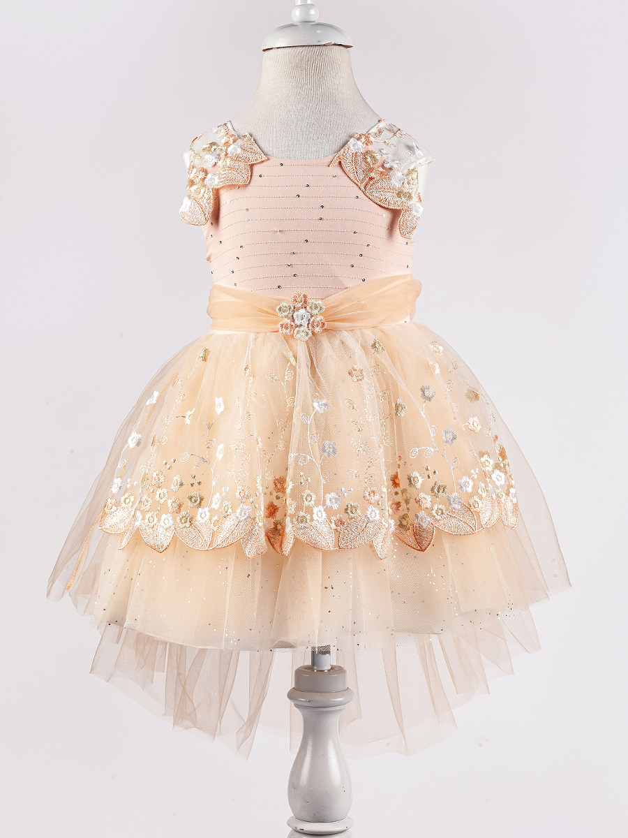 KIZ YAPRAKLI ELBİSE 2-4  YAŞ