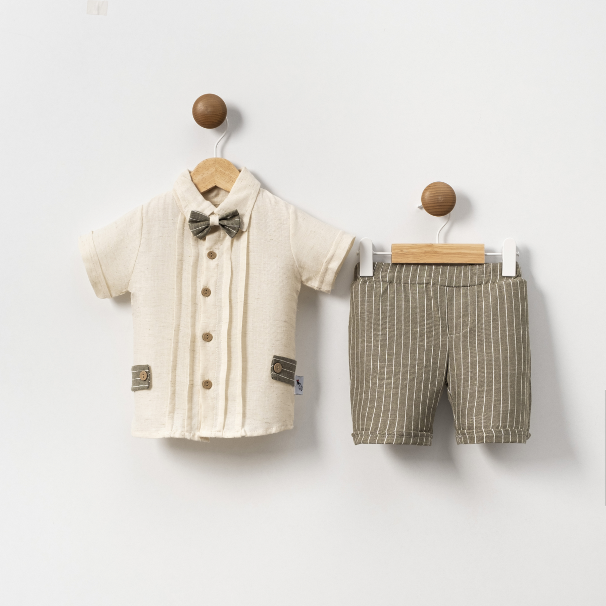 PİLELİ GÖMLEKLİ NATUREL ERKEK LÜX 2 Lİ TKM 6-18  AY