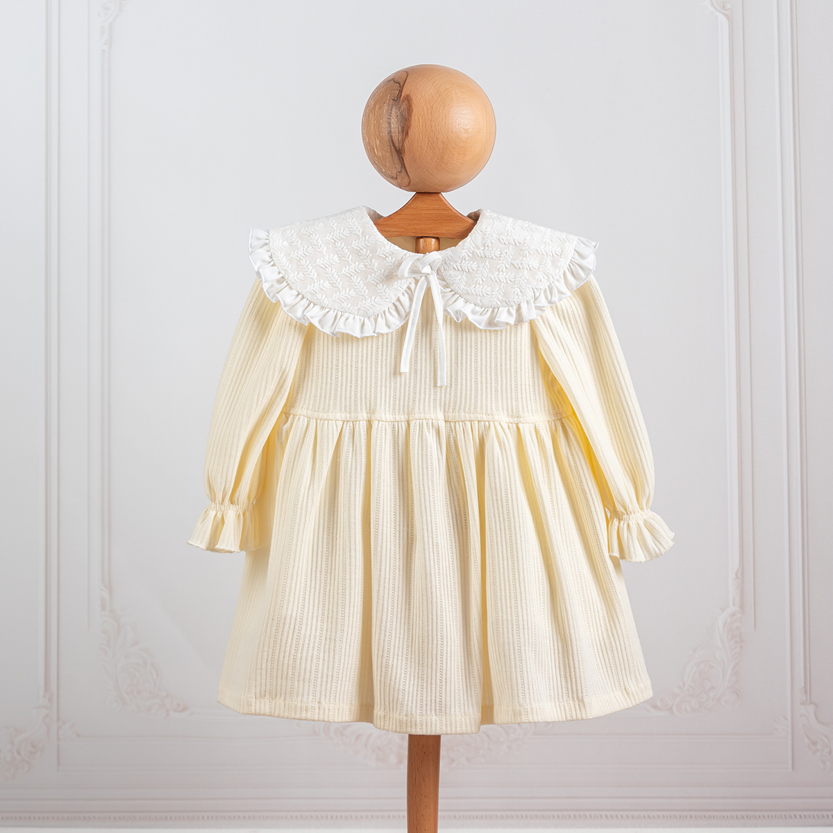 BRODE YAKA KIZ ELBİSE 9-24  AY