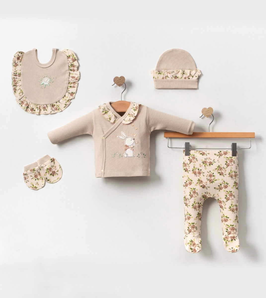 ÇİÇEKLİ TAVŞAN KUTU 5Lİ SET 1-1  AY