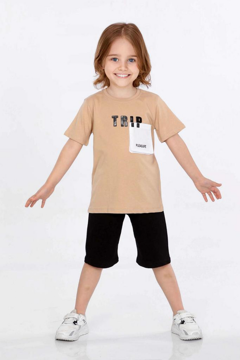  ERKEK TRİP BASKILI PENYE TAKIM 5-8  YAŞ