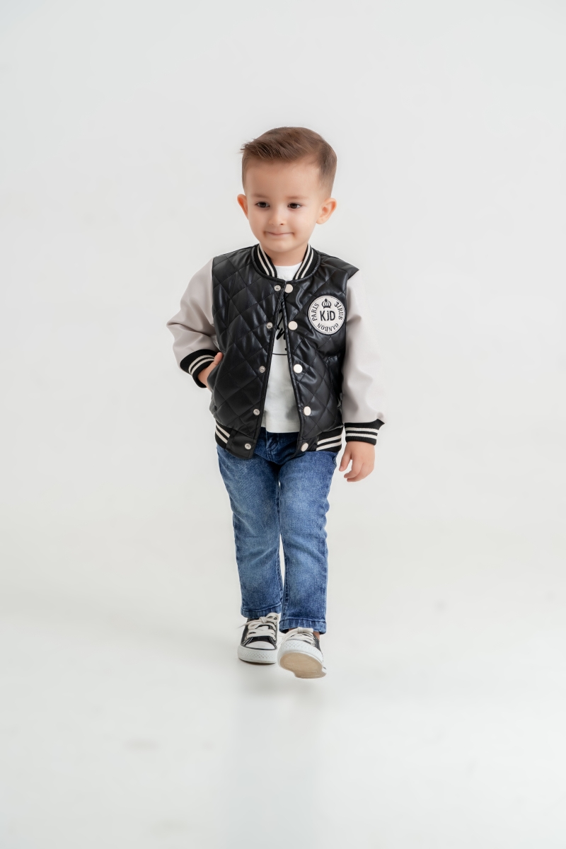 ERKEK NAKIŞLI KAPİTONELİ DERİLİ TAKIM  1-4  YAŞ