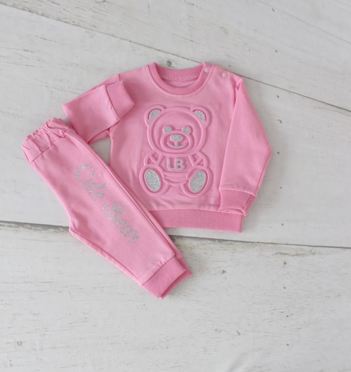  GOFRE CUTE BEAR BASKILI İKİLİ TAKIM 6-18  AY