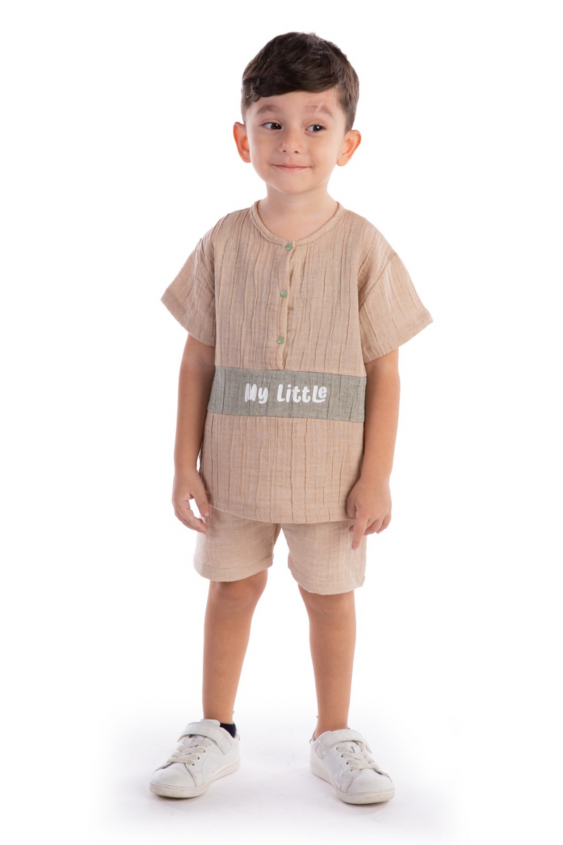 MY LİTTLE MÜSLİN DOKUMA ERKEK YAZLIK TAKIM  9-24  AY